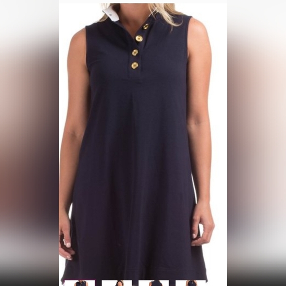 Duffield Lane Dresses & Skirts - Duffield Lane Navy Dress with Gold Accents